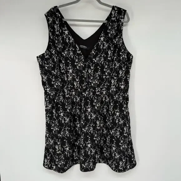 Disturbia Naomi Corset Mini Dress Women's Sz 16 Black Floral Print Gothic Lolita - Picture 2 of 9